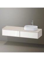 Duravit Zencha jobbos alsószekrény 160, dió fiókrendezővel, fehér üveg/matt taupe ZE4814R64830F00