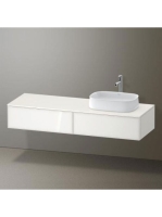 Duravit Zencha jobbos alsószekrény 160, tölgy fiókrendezővel, fehér üveg/matt fehér ZE4814R64840K00