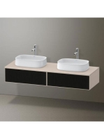 Duravit Zencha fiókos alsószekrény 160, dió fiókrendezővel, strukturált fekete/matt taupe ZE4815B63830F00