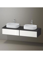 Duravit Zencha fiókos alsószekrény 160, dió fiókrendezők, fehér üveg/matt grafit ZE4815B64800H00
