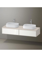 Duravit Zencha fiókos alsószekrény 160, tölgy fiókrendezővel, fehér üveg/matt taupe ZE4815B64830K00