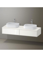 Duravit Zencha fiókos alsószekrény 160, dió fiókrendezővel, fehér üveg/matt fehér ZE4815B64840F00