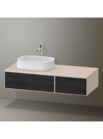 Duravit Zencha balos alsószekrény 130, fiókrendező nélkül, fekete tölgy/matt taupe ZE4816016830000