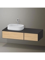Duravit Zencha balos alsószekrény 130, dió fiókrendezővel, natúr tölgy/matt grafit ZE4816030800F00