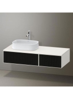 Duravit Zencha balos alsószekrény 130, dió fiókrendezővel, strukturált fekete/matt fehér ZE4816063840F00
