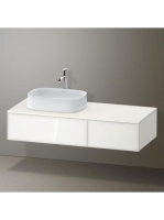 Duravit Zencha balos alsószekrény 130, dió fiókrendezővel, fehér üveg/matt fehér ZE4816064840F00