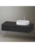 Duravit Zencha jobbos alsószekrény 130, tölgy fiókrendezővel, fekete tölgy/matt grafit ZE4817016800K00