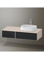 Duravit Zencha jobbos alsószekrény 130, tölgy fiókrendezővel, fekete tölgy/matt taupe ZE4817016830K00