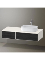 Duravit Zencha jobbos alsószekrény 130, tölgy fiókrendezővel, fekete tölgy/matt fehér ZE4817016840K00