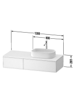 Duravit Zencha jobbos alsószekrény 130, tölgy fiókrendezővel, natúr tölgy/matt taupe ZE4817030830K00