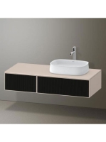 Duravit Zencha jobbos alsószekrény 130, fiókrendező nélkül, strukturált fekete/matt taupe ZE4817063830000