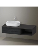 Duravit Zencha balos alsószekrény 130, dió fiókrendezővel, fekete tölgy/matt grafit ZE4818016800F00