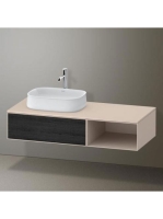 Duravit Zencha balos alsószekrény 130, dió fiókrendezővel, fekete tölgy/matt taupe ZE4818016830F00