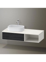Duravit Zencha balos alsószekrény 130, tölgy fiókrendezővel, fekete tölgy/matt fehér ZE4818016840J00