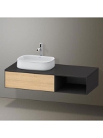 Duravit Zencha balos alsószekrény 130, tölgy fiókrendezővel, natúr tölgy/matt grafit ZE4818030800J00