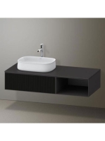 Duravit Zencha balos alsószekrény 130, fiókrendező nélkül, strukturált fekete/matt grafit ZE4818063800000