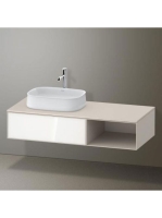 Duravit Zencha balos alsószekrény 130, fiókrendező nélkül, fehér üveg/matt taupe ZE4818064830000