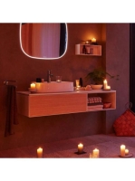 Duravit Zencha balos alsószekrény 130, fiókrendező nélkül, fehér üveg/matt taupe ZE4818064830000