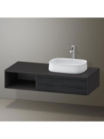 Duravit Zencha jobbos alsószekrény 130, tölgy fiókrendezővel, fekete tölgy/matt grafit ZE4819016800K00