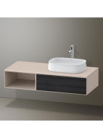 Duravit Zencha jobbos alsószekrény 130, tölgy fiókrendezővel, fekete tölgy/matt taupe ZE4819016830K00