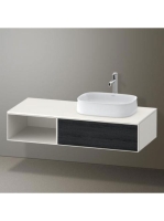 Duravit Zencha jobbos alsószekrény 130, tölgy fiókrendezővel, fekete tölgy/matt fehér ZE4819016840K00