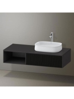 Duravit Zencha jobbos alsószekrény 130, dió fiókrendezővel, strukturált fekete/matt grafit ZE4819063800G00
