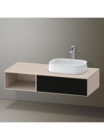 Duravit Zencha jobbos alsószekrény 130, fiókrendező nélkül, strukturált fekete/matt taupe ZE4819063830000