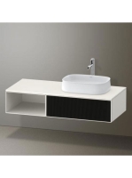 Duravit Zencha jobbos alsószekrény 130, dió fiókrendezővel, strukturált fekete/matt fehér ZE4819063840G00