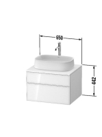 Duravit Zencha alsószekrény 65, dió fiókrendezővel, fehér üveg/matt fehér ZE4820064840E00