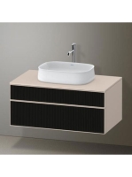 Duravit Zencha alsószekrény 100, fiókrendező nélkül, strukturált fekete/matt taupe ZE4821063830000