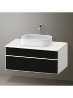 Duravit Zencha alsószekrény 100, tölgy fiókrendezővel, strukturált fekete/matt fehér ZE4821063840I00