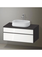 Duravit Zencha alsószekrény 100, dió fiókrendezővel, fehér üveg/matt grafit ZE4821064800E00