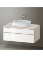 Duravit Zencha alsószekrény 100, fiókrendező nélkül, fehér üveg/matt taupe ZE4821064830000