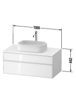 Duravit Zencha alsószekrény 100, fiókrendező nélkül, fehér üveg/matt taupe ZE4821064830000