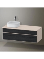 Duravit Zencha balos alsószekrény 130, fiókrendező nélkül, fekete tölgy/matt taupe ZE4822L16830000
