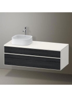 Duravit Zencha balos alsószekrény 130, tölgy fiókrendezővel, fekete tölgy/matt fehér ZE4822L16840I00
