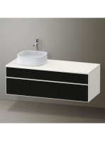 Duravit Zencha balos alsószekrény 130, dió fiókrendezővel, strukturált fekete/matt fehér ZE4822L63840E00