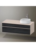 Duravit Zencha jobbos alsószekrény 130, fiókrendező nélkül, fekete tölgy/matt taupe ZE4822R16830000