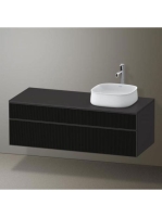 Duravit Zencha jobbos alsószekrény 130, dió fiókrendezővel, strukturált fekete/matt grafit ZE4822R63800E00