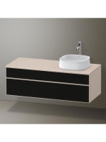 Duravit Zencha jobbos alsószekrény 130, fiókrendező nélkül, strukturált fekete/matt taupe ZE4822R63830000