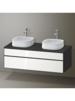 Duravit Zencha alsószekrény 130, fiókrendező nélkül, fehér üveg/matt grafit ZE4823B64800000