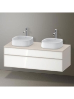 Duravit Zencha alsószekrény 130, dió fiókrendezővel, fehér üveg/matt taupe ZE4823B64830E00