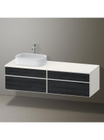 Duravit Zencha balos alsószekrény 160, dió fiókrendezővel, fekete tölgy/matt fehér ZE4824L16840G00