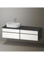 Duravit Zencha balos alsószekrény 160, dió fiókrendezők, fehér üveg/matt grafit ZE4824L64800H00