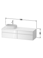 Duravit Zencha balos alsószekrény 160, dió fiókrendezők, fehér üveg/matt taupe ZE4824L64830H00