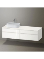 Duravit Zencha balos alsószekrény 160, dió fiókrendezővel, fehér üveg/matt fehér ZE4824L64840F00
