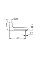 Grohe kifolyócső csaptelephez 115 mm, króm 13378000