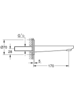 Grohe Lineare kádkifolyó, króm 13383001