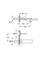 Grohe Allure S 2-lyukas fali mosdócsaptelep, króm 19309002