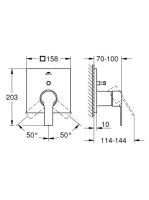 Grohe Allure Egykaros falsík alatti keverő csaptelep 2-utas váltóval, króm 19315001